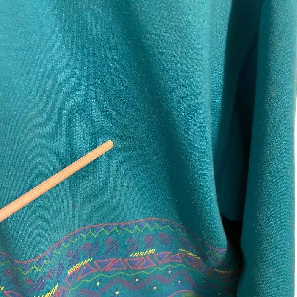 Vintage 90's Blast Yoke Patterned Elbow Length Sleeve Mock Neck Sweater in Small - Picture 8 of 11
